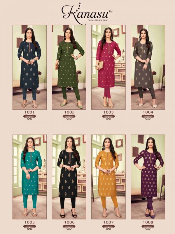 Kanasu Salsa Chanderi Dola Silk Designer Kurti Collection